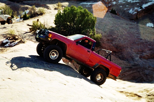 Cheeseman grins out the window of his built runner for the camera. Man this is fun!